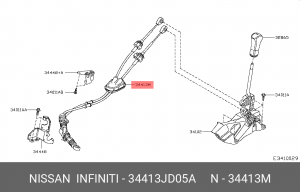 Nissan Qashqai 2WD 06-13 трос переключения передач 34413-JD05A NISSAN INFINITI