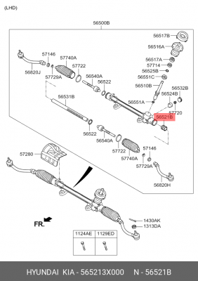 Hyundai Elantra 11-16/Cerato 12-15/Ceed 12-16/I30 12-16  - втулка рулевой рейки( 565213X000 HYUNDAI KIA
