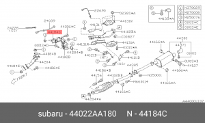 Subaru прокладка турбины 44022AA180 SUBARU