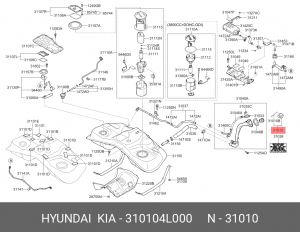 HYUNDAI Solaris->17/Rio12- крышка бензобака 310104L000 HYUNDAI KIA