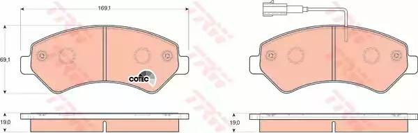 Fiat Ducato, Peugeot Boxer NEW, Citroen Jumper колодки передние    R16 GDB1703 TRW