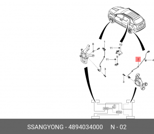 SsangYong Actyon 11- датчик АБс зад 2WD 4894034000 SSANG YONG