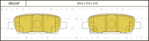 Nissan Qashqai, X-Trail (T31,30), Teana, Tiida, Juke, Suzuki GV 05- колодки задн BB0268P BLITZ