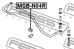 Mitsubishi Chariot, Space Wagon, Grandis -03 втулка заднего  стабилизатора MSB-N84R FEBEST