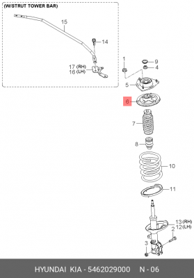 HYUNDAI Elantra 00-05 чашка верхн перед пружины 5462029000 HYUNDAI KIA
