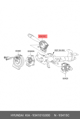 Kia Rio 05 Переключатель подрулевой освещения 934101G000 HYUNDAI KIA