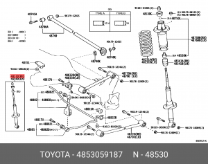 Toyota Platz 4WD 99- амортизатор задний 48530-59187 TOYOTA