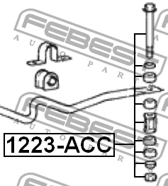 Hyundai Accent 96-99 стойка стабилизатора перед/Sephia 96-99 зад 1223-ACC FEBEST