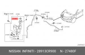 Nissan X-Trail крышка бачка омывателя 28913-CR900 NISSAN INFINITI