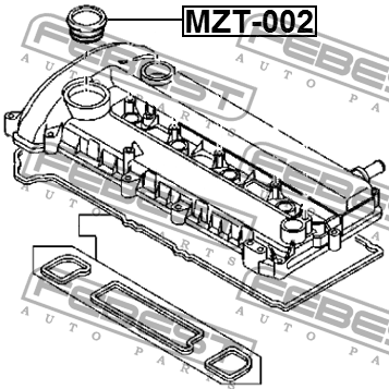 mazda 6 gh 07- прокладка маслозаливной горловины MZT-002 FEBEST