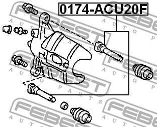 Toyota Matrix направляющая переднего суппорта верхняя 0174-ACU20F FEBEST