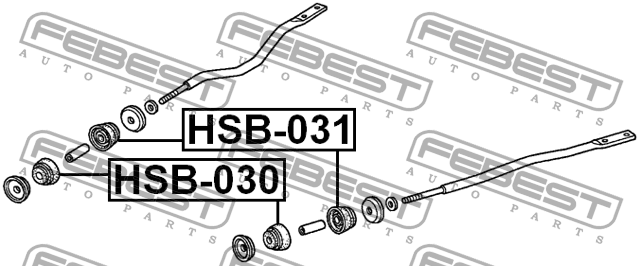 Honda Odissey втулка на передний торсион передняя HSB-030 FEBEST