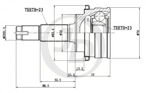 TOYOTA Starlet 84-99 ШРУС наружный без АБС 23x56x23 JCT0042 JUST DRIVE