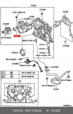 Уплотняющее кольцо, коленчатый вал 90311-25020 TOYOTA
