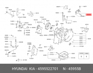 Hyndai Getz/Accent  датчик скорости выходного вала АКПП 4595522701 HYUNDAI KIA