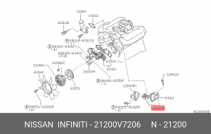 Nissan RB 2.0-4.2 термостат 21200-V7206 NISSAN INFINITI