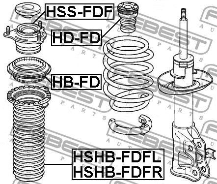 Пыльник переднего амортизатора HSHB-FDFR FEBEST