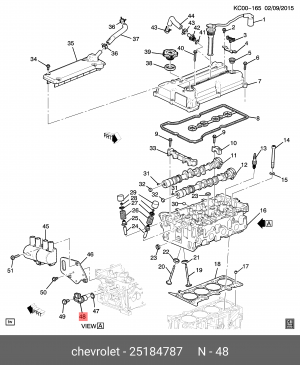 Chevrolet Aveo t250 1.2DOHC Датчик распредвала 25184787 GENERAL MOTORS