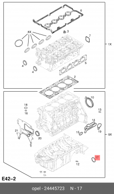 Opel КОЛЬЦО УПЛОТНИТЕЛЬНОЕ СИСТЕМЫ ОХЛАЖДЕНИЯ к корпусу термостата 24445723 GENERAL MOTORS