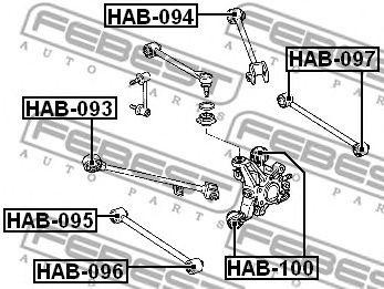 Honda CR-V III с/блок задней цапфы верхний HAB-095 FEBEST