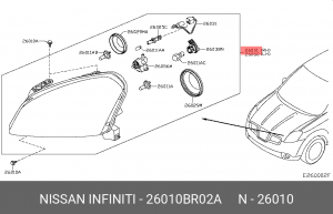 Nissan Qashqai 10- фара передняя правая 26010-BR02A NISSAN INFINITI