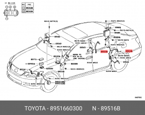 Toyota LC Prado  150 Проводка задних датчиков ABS 89516-60300 TOYOTA