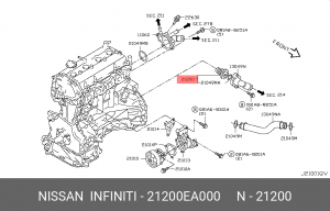 Nissan Teana J32 Термостат 82С 21200-EA000 NISSAN INFINITI