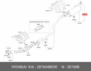 Hyundai Matrix Резинка глушителя задняя 287604B030 HYUNDAI KIA