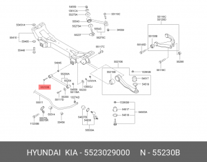 Hyundai Accent 00-/SonataEF Болт развала зад 5523029000 HYUNDAI KIA