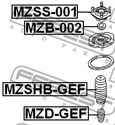 MAZDA 626 пыльник переднего аммортизатора MZSHB-GEF FEBEST