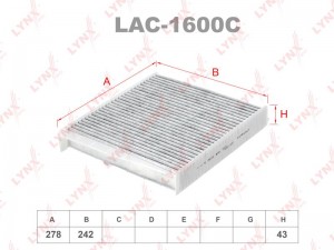 Фильтр салона угольный VOLVO C70 97-05/S60 05>/S70 97-00/S80 99-06/XC70 02 LAC-1600C LYNXAUTO