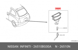Nissan Micra фонарь подсветки номерного знака 26510-BG00A NISSAN INFINITI