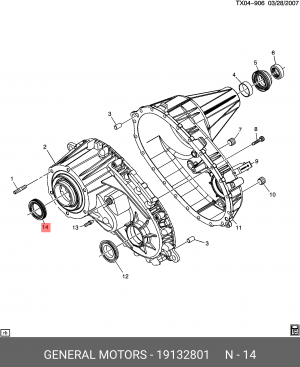Hyundai Tucson Сальник вискомуфты (для 4780039200) 19132801 GENERAL MOTORS