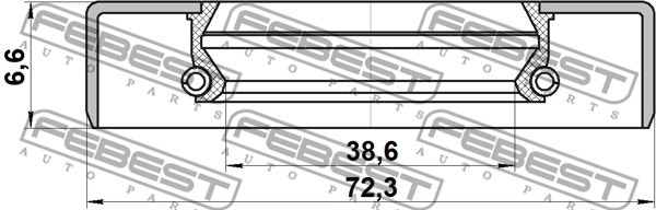 Nissan Navarra сальник ступицы заднего моста внутренний 95GDY-40720707X FEBEST