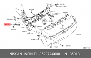 Nissan Micra K12 Кронштейн бампера заднего левый 85227-AX600 NISSAN INFINITI