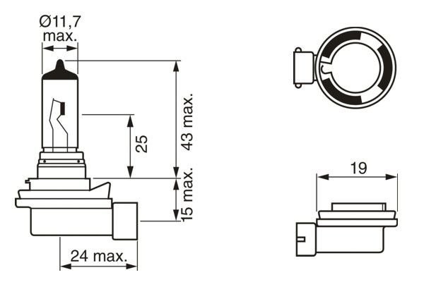 Лампа ECO H8 12V [35W] [картон] [1 шт] 1987302805 BOSCH