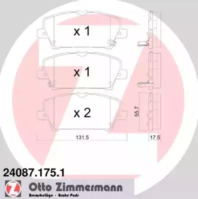 Колодки торм.пер. 24087.175.1 ZIMMERMANN