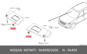 INFINITY FX держатель солцезащитного козырька 96409-EG000 NISSAN INFINITI