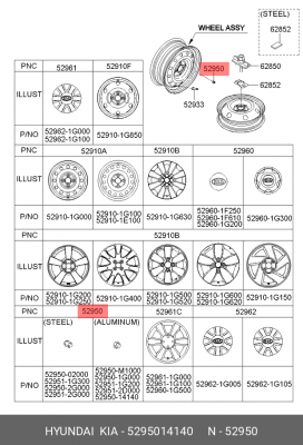 Hyundai Tucson/ix35/Sportage 10- Гайка колесная (под литье, на 21мм) 5295014140 HYUNDAI KIA