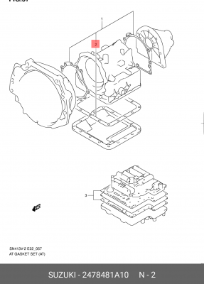 Suzuki Jimny прокладка поддона АКПП 2478481A10 SUZUKI