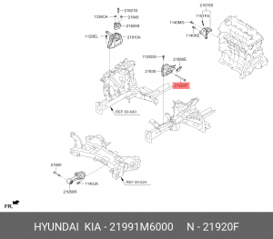 Hyundai / Kia болт крепления опоры двигателя 21991M6000 HYUNDAI KIA