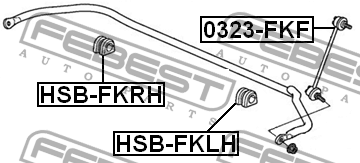 Honda Civic FK 06> D22 втулка переднего стабилизатора правая HSB-FKRH FEBEST