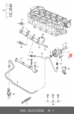 AUDI A4/A5/A6/A8/Q3/Q5 06/08-> Насос топливный высокого давления 06J 127 025 L VAG