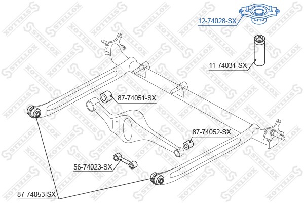 Опора амортизатора заднего 12-74028-SX STELLOX