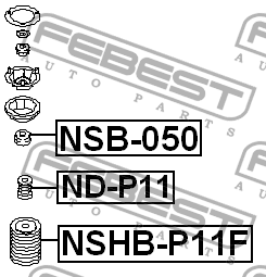 Nissan Primera P10, P11 втулка переднего аммортизатора NSB-050 FEBEST