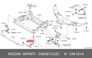 Infinyty FX37 стойка стабилизатора передняя левая 54668-1CA3C NISSAN INFINITI