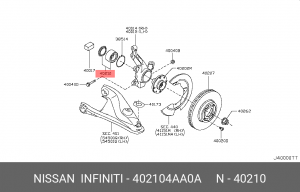 Nissan Almera G15 подшипник передней ступицы оригинал с АБС 402104AA0A NISSAN INFINITI