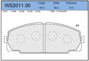 TOYOTA Hiace 93-> колодки передние WS-2011.00 JEENICE