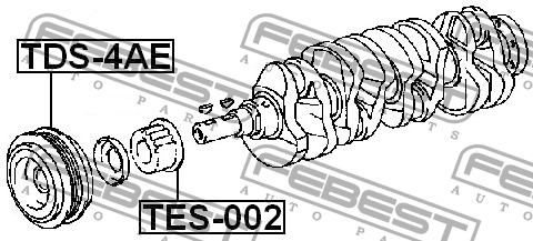 Toyota Raum EXZ10 97- шестерня к/вала TES-002 FEBEST