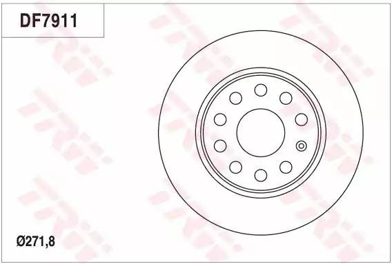 VAG Oktavia, Jetta диск тормозной задний TRW DF7911 TRW